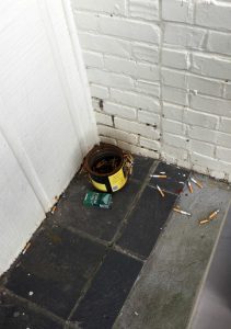 Smoking outside a record shop as a slice of life captured by the Brain Fuzz arts and music podcast